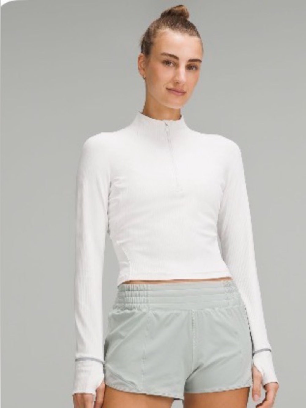 Lululemon “Its Rulu Run Ribbed Half Zip Cropped”